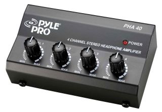 pyle 4 channel stereo headphone amplifier pha40 
