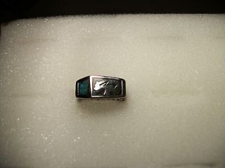 New Mens Turquoise inlay Southwest Bear Design Gold Tone Ring Size 4