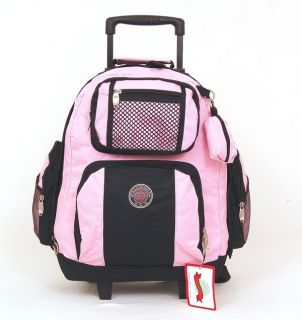   Backpack Roomy Rolling Book Bag Drop Handle Carry on Luggage Travel