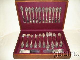 service for 12 sterling silver wallace grande baroque 82 pcs