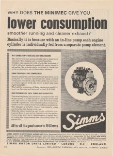 vintage 1965 simms in line minimec pumps advertisement from australia 
