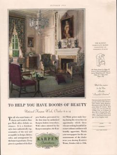 1928 VINTAGE KARPEN FURNITURE TO HELP YOU HAVE ROOMS OF BEAUTY PRINT 
