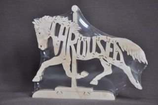 carousel horse wooden amish made scroll saw puzzle toy time