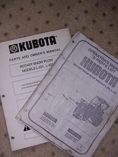 kubota l221 l321 rotary snow plow owner parts manual t