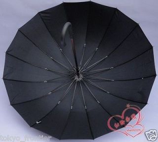Fathers day Gift Mens umbrella black with 16 skeleton withstand 