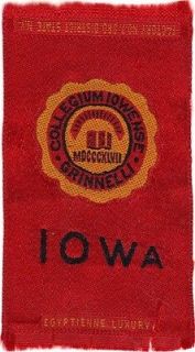 Egyptienne Tobacco Silk University of Iowa or Grinnell College banner 