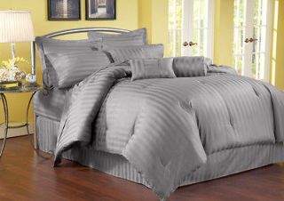 piece king stripe 500tc cotton comforter set charcoal time