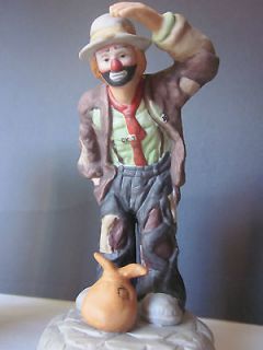 Flambro Emmett Kelly Jr Circus Clown Musical Figurine #9885 Limited 