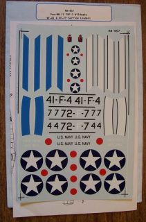 SUPERSCALE DECALS 1/48 PRE WWII F4F 3 WILDCAT VF 41/VF 72 SECTION 