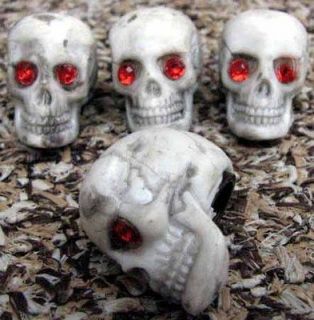 skull valve stem caps with red gem eyes # e