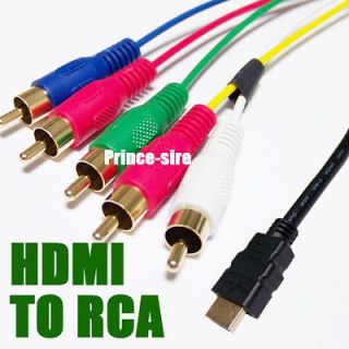CHQ17 1080p Gold HDMI to 5 RCA Audio Video AV Component Cable