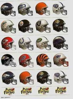20 NFL   AFC Mini Helmet Decal Stickers.MINT Made in the USA. FAST 