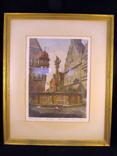 SIGNED Print of an Etching St. George by Ernst Geissendorfer