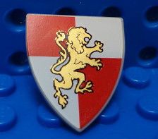 LEGO Minifig, Shield Red White Gold Knights Shield Lion Print 7946 