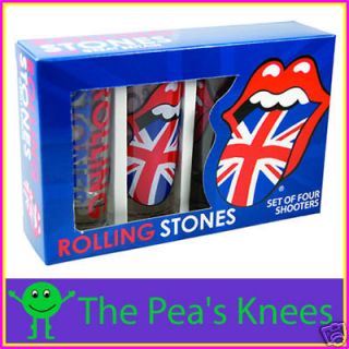 rolling stones licks flag tongue set of 4 shot glasses