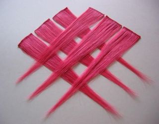 11 radiant pink streaks clip on hair extensions scene