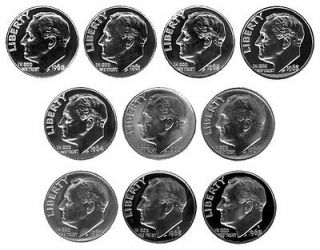 Decade of 60s Roosevelt Dime Proof & SMS Group 1960 1969 *10 Nice 