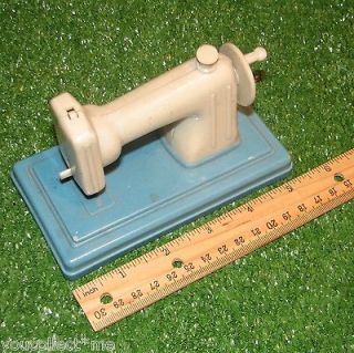 Vintage Toy Plastic Sewing Machine Movable Parts USSR 70s Blue 