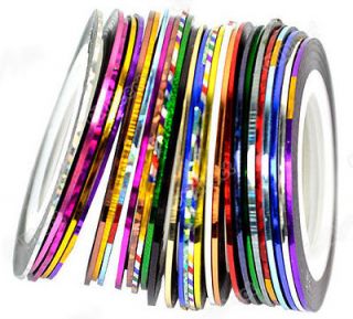 hot30Pcs Mixed Colors Rolls Striping Tape Line Nail Art Tips 
