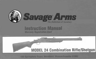   Arms Model 24 Combination Rifle Shotgun Replacement Owners Manual