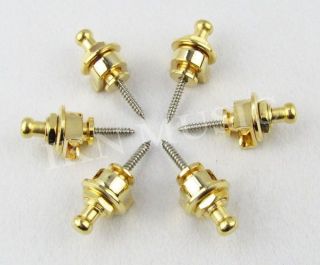 golden 6pcs strap locks for electric acoustic guitar from china