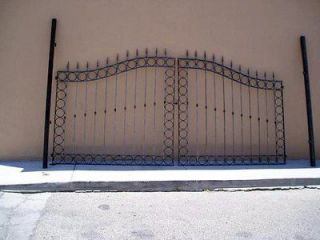 two sided driveway gate circle pattern wrought iron time left