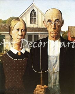 american gothic grant wood canvas or print wall art more