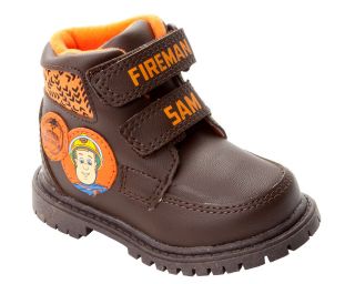 NEW BOYS FIREMAN SAM BROWN VELCRO FASTENING BOOTS/TRAINERS UK SIZE 4 