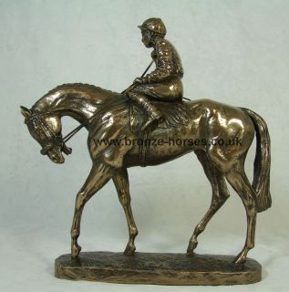 Stunning Bronze Horse Racing Sculpture DERBY DAY by DAVID GEENTY