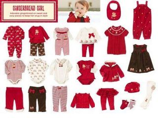 Gymboree Gingerbread Girl Bodysuit Sweater Dress Socks Bib Sz 3 6 9 12 