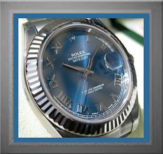   41mm 18kt White Gold & SS DateJust II Blue Roman 116334 SANT BLANC