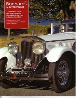 BB catalog Rolls Royce & Bentley Motors Cars & Automobilia Carmel CA 