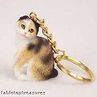 scottish fold tri color cat key chain great gift time