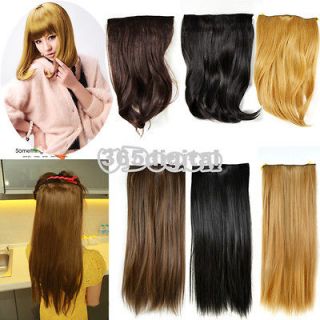   with 5 clips One Piece Clip In Straight / Curly Wavy Hair 6 Colors Wig