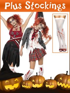 HALLOWEEN LADIES HORROR ZOMBIE ZOMBIES COSTUME FANCY DRESS OUTFIT WITH 