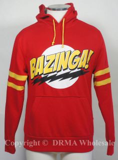 Authentic BIG BANG THEORY Sheldon Bazinga Logo Pullup HOODIE S M L XL 