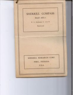 sherrill compass instruction booklet model aeg 1 