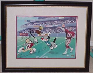 JOE MONTANA 49ers SIGNED BUGS BUNNY LIMITED EDITION CEL CATCH THE 