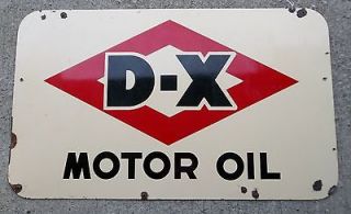 Antique/Vintage D X Motor Oil Hanging Porcelain Sign Gas Station