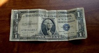 Series 1935 G Silver Certificate Dollar Blue Seal B78781086J 