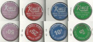 Different Kings Health Foods San Francisco, CA Food Stamp Tokens