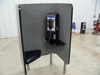 AUTHENTIC AIRPORT OR TRUCKSTOP SIT DOWN PAY PHONE BOOTH W/ PAY PHONE 