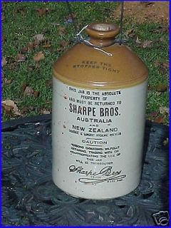 Antique Sharpe Bros. Brewers Gallon Jug / Crock Australia New Zealand