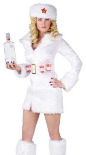 Sexy Womens White Russian Spy Halloween Fancy Dress Costume 12 16