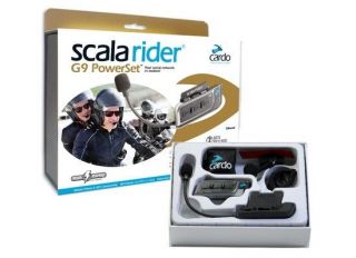 Cardo Scala Rider G9 Powerset Motorcycle Intercom   Complete Set   UK 