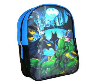 Batman & The Riddler School Kids Boys 11 Mini Backpack Bag NEW