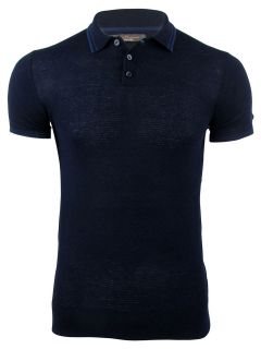 ben sherman mens knitted textured front polo t shirt