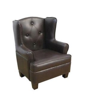 luxury toddler kid s brown faux leather wingback chair time