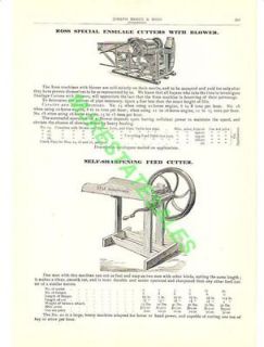 1903 antique ross silage cutter w blower catalog ad time
