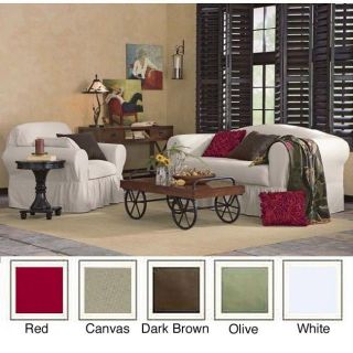 all cotton 2 piece ruffled sofa slipcover more options option